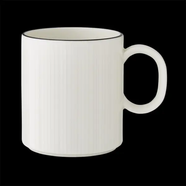 Becher mit Henkel 28,5 cl Concorde farbiger Rand schwarz