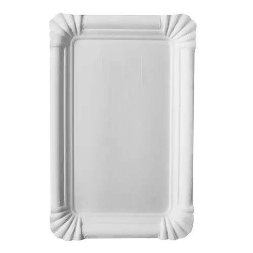 Teller Pappe "pure" eckig 13 cm x 20 cm weiss