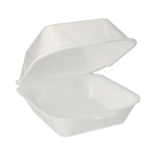 Hamburger-Boxen mit Klappdeckel, XPS 8 cm x 14,5 cm x 15,5 cm weiss 125 Stück