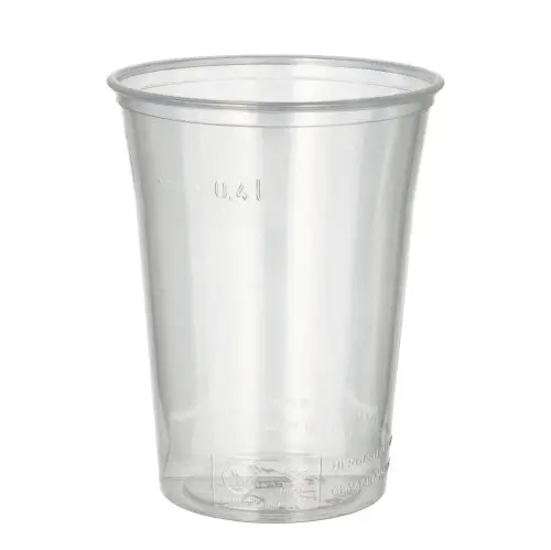 Trinkbecher, PS 0,4 l Ø 9,5 cm · 12 cm klar mit Schaumrand