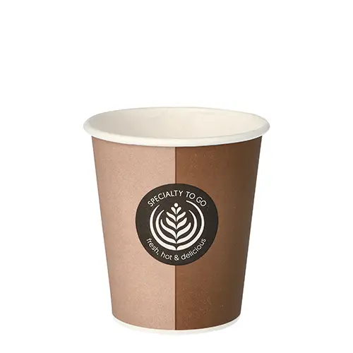 Trinkbecher Pappe Motiv "To Go" 0,2 l Ø 8 cm · 9,1 cm - 50 Stück