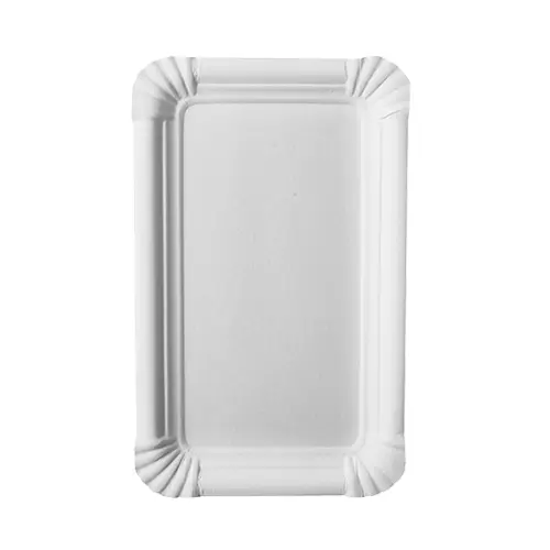 Teller Pappe "pure" eckig 11 cm x 17,5 cm weiss
