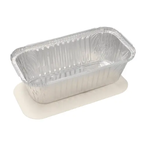 Schalen Alu + Einlegedeckel, PP-beschichtet eckig 1,5 l 7 cm x 13 cm x 24,2 cm - 25 Stück