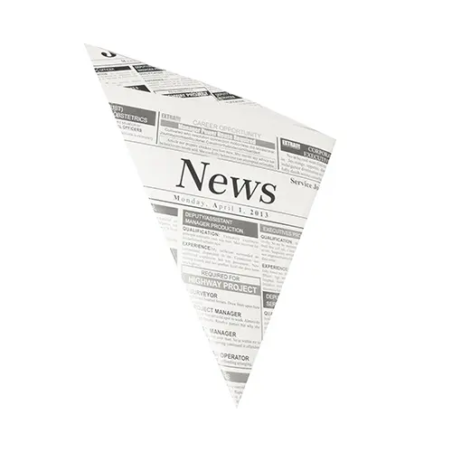 Spitztüten, Pergament-Ersatz 32,5 cm x 23 cm x 23 cm "Newsprint" Füllinhalt 250 g, fettdicht