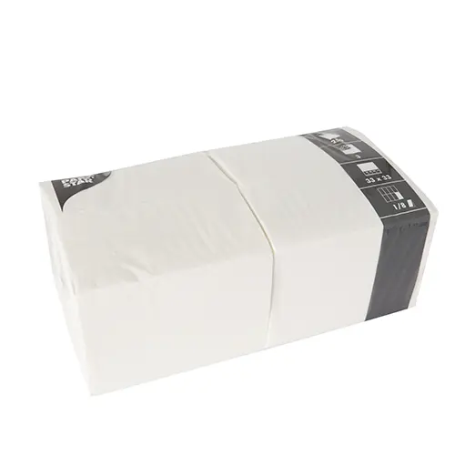 Servietten 3-lagig 1/8-Falz 33 cm x 33 cm weiss