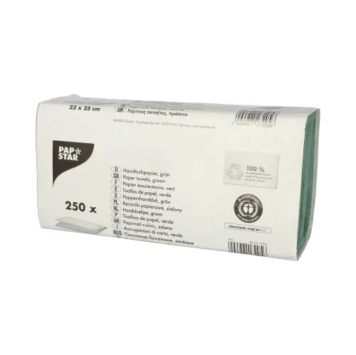 Handtuchpapier V-Falz 23 cm x 25 cm grün Zick Zack, 1-lagig