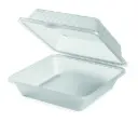 Menübox mit 1 Fach quadratisch hoch 23 x 23,5 x 9,5 cm Eco Takeout - Restposten 