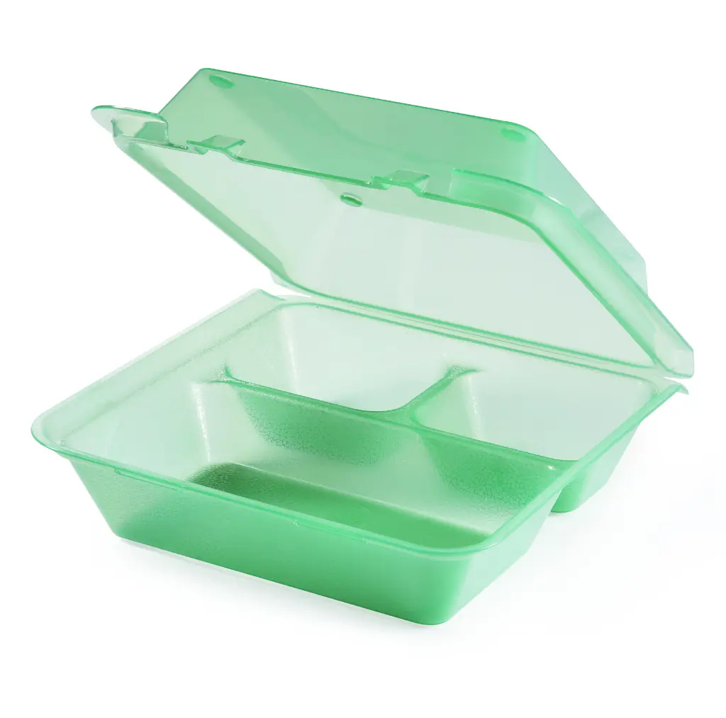 Menübox mit 3 Fächer hoch  23 x 23,5 x 9 cm Eco Takeout - Restposten