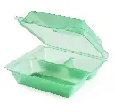 Menübox mit 3 Fächer hoch  23 x 23,5 x 9 cm Eco Takeout - Restposten