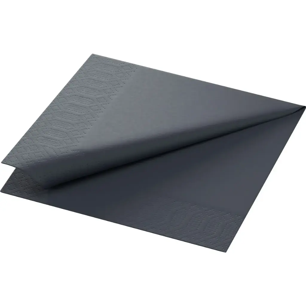 Servietten 24 x 24 cm 3-lagig 1/4-Falz schwarz - 250 Stück / Pack