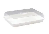 Frischhaltebox weiß mit Deckel aus Kunststoff  356 x 247 x 84 mm