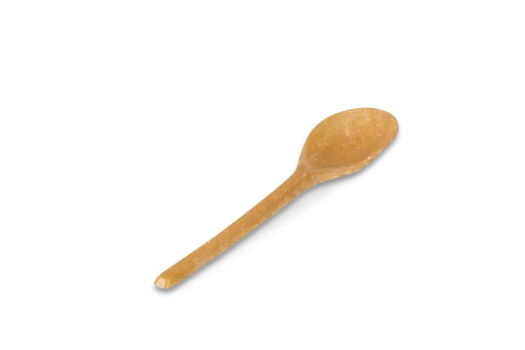 Mehrweg Kaffeelöffel aus WPC 125 mm braun 100 Stück