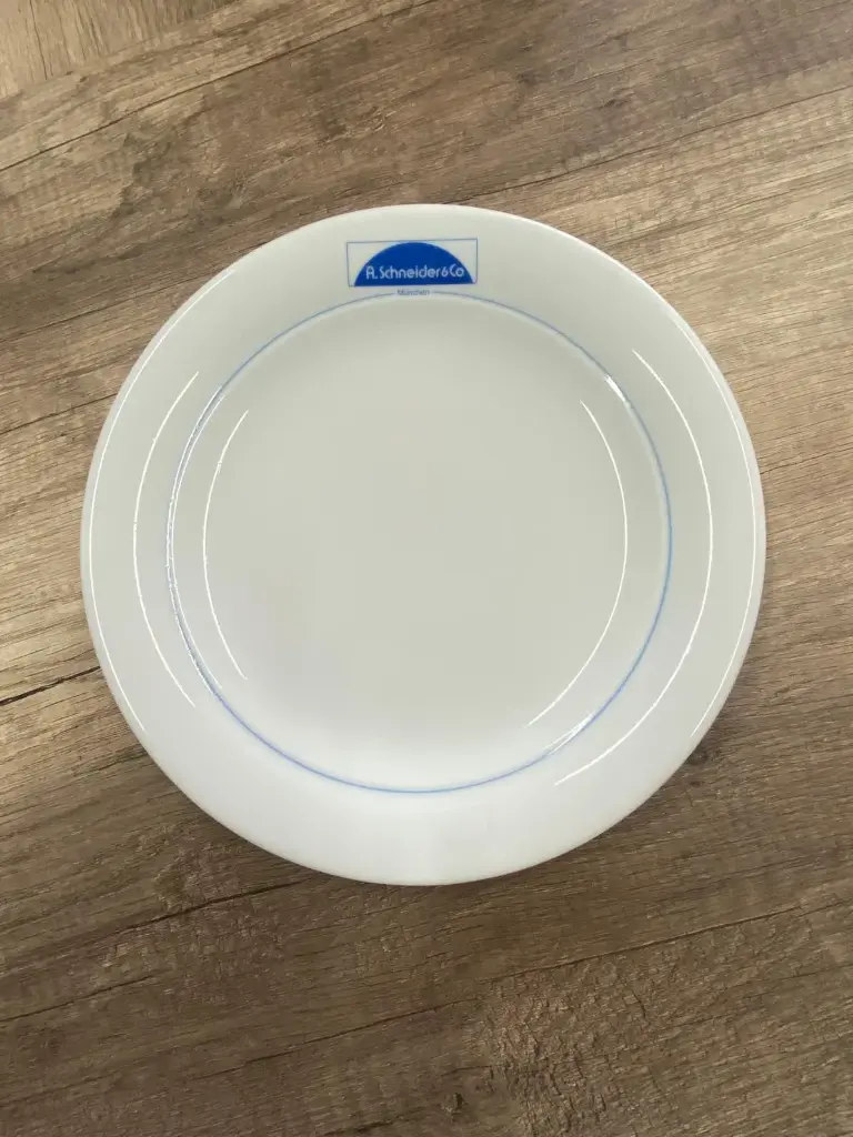 Speiseteller 25 cm rund Logo Schneider - Restposten    
