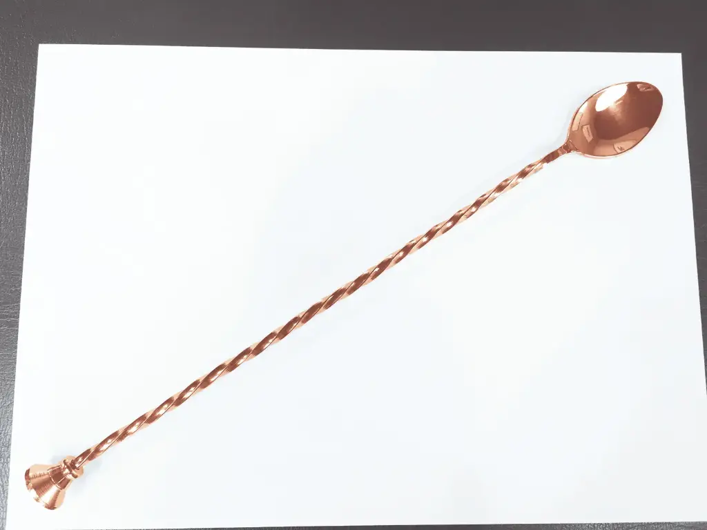 Barlöffel / Cocktaillöffel  mit Stampfer 30 cm Edelstahl kupferfarben
