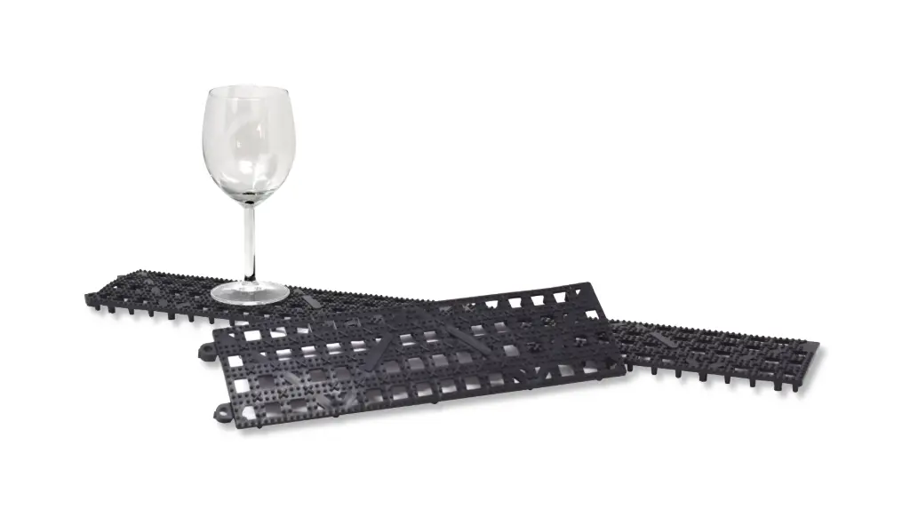 Gläsermatte Streifen erweiterbar schwarz 