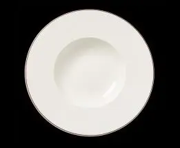 Teller tief Fahne Concorde farbiger Rand rot