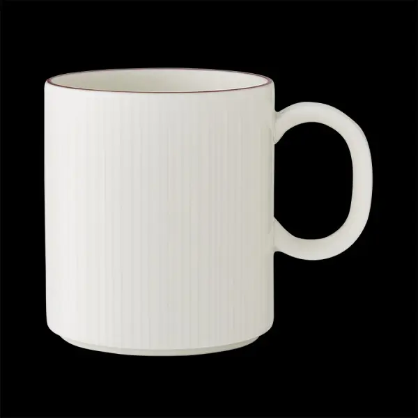 Becher mit Henkel 28,5 cl Concorde farbiger Rand rot