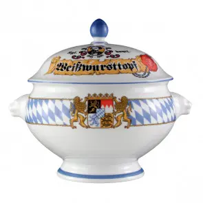 Löwenkopfterrine 3 l mit Deckel Bayern-Serie 