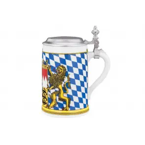 Bierkrug mit Deckel 0,75 l Bayern-Serie 