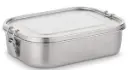 Vesperdose klein aus Edelstahl mit Dichtung und Teiler 0,8 L