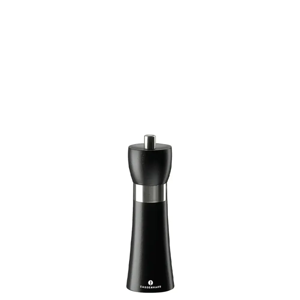 Salzmühle 18 cm Buche matt schwarz Modell Hamburg -Zassenhaus   