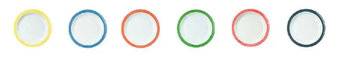 Teller flach 195 mm Bistro mit farbigem Rand  Melamin 