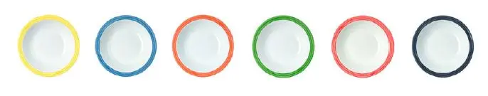Teller tief 600 ml Bistro mit farbigem Rand  Melamin  
