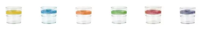 Becher 230 ml Bistro mit farbigem Rand  SAN