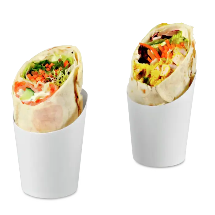 Wrapbecher weiß beschichtet 55x70/98 mm 75 Stück - Restposten 