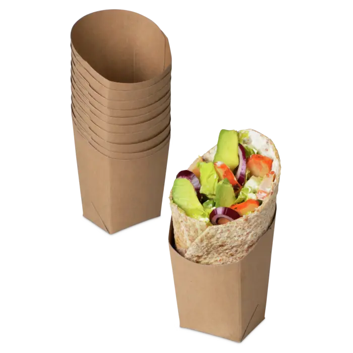 Wrapbecher braun unbeschichtet 50x65x97mm 50 Stück - Restposten