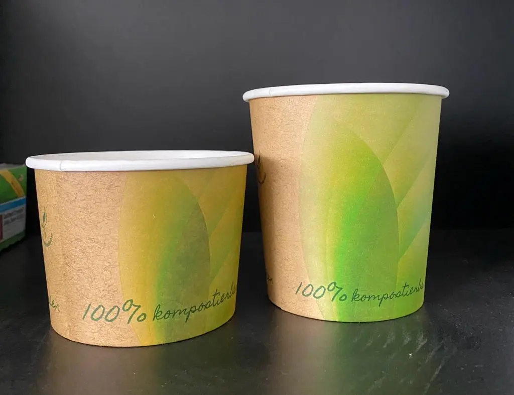 Deli Becher 700 ml Motiv Bio PLA Beschichtung ohne Deckel 25 Stück