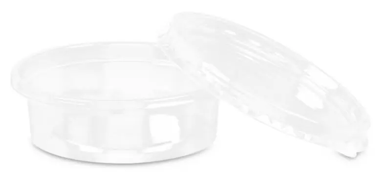 PP-Dressingbecher 50 ml Ø 70,3 mm mit Deckel klar 500 Stück - Restposten