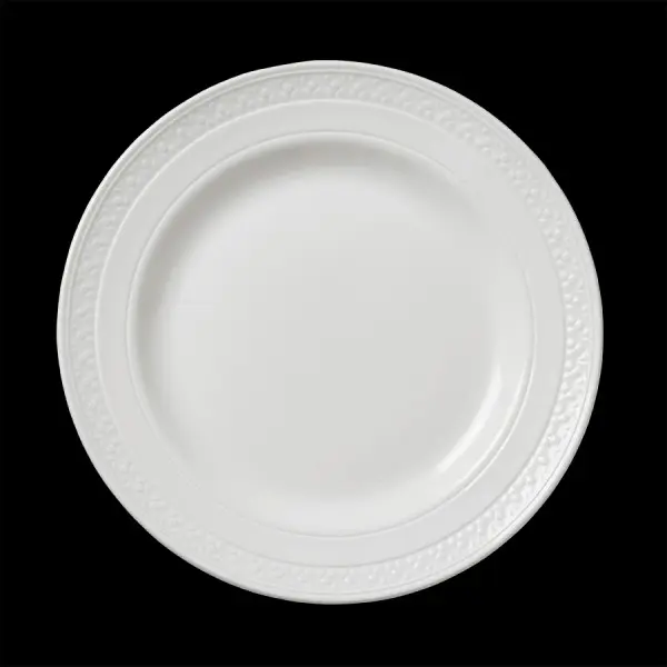 Teller flach 25,5 cm Fahne BEAD weiß Accent 