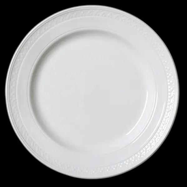 Teller flach 28,5 cm Fahne BEAD weiß Accent 