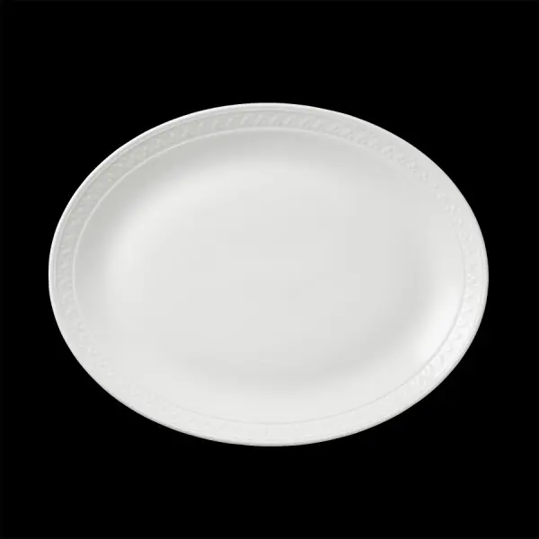 Platte oval 34,25 cm cm Fahne BEAD weiß Accent