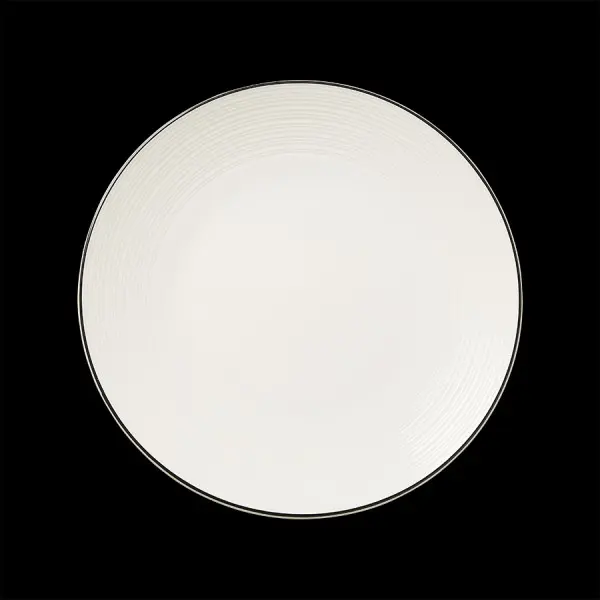 Teller flach 25,5 cm coupe Concorde farbiges Band schwarz   