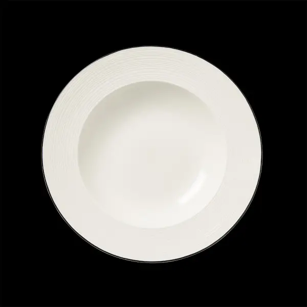 Teller tief 24 cm Fahne Concorde farbiger Rand schwarz