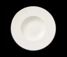 Teller tief 24 cm Fahne Concorde farbiger Rand schwarz