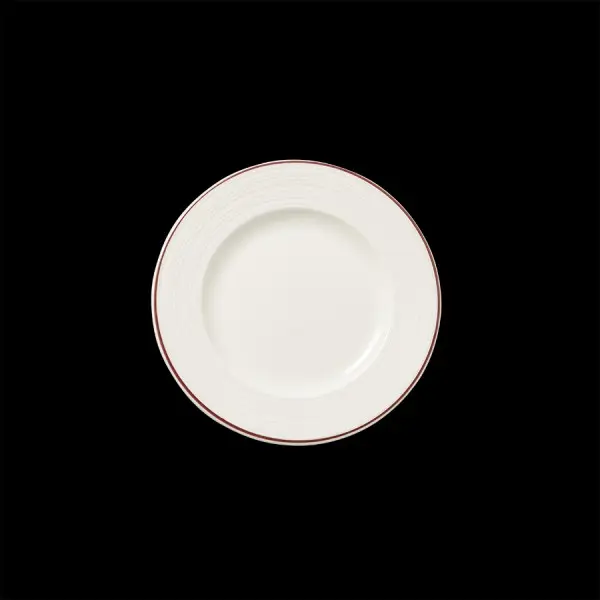 Teller flach 16,5 cm  Fahne Concorde farbiges Band maroon