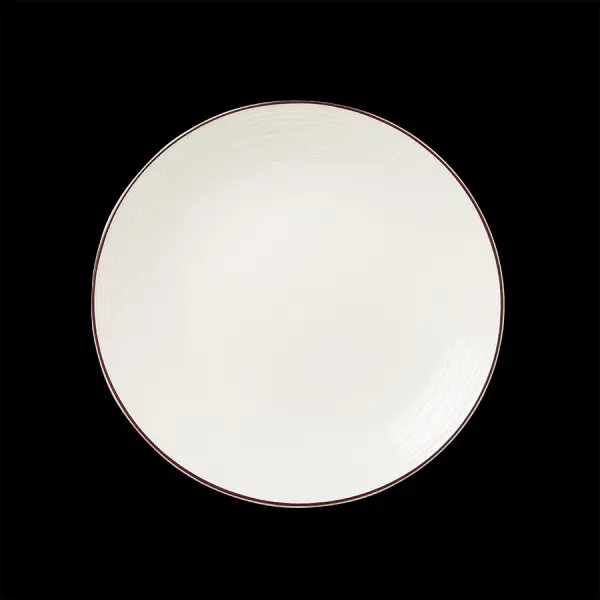 Teller flach 15,25 cm coupe Concorde farbiges Band maroon