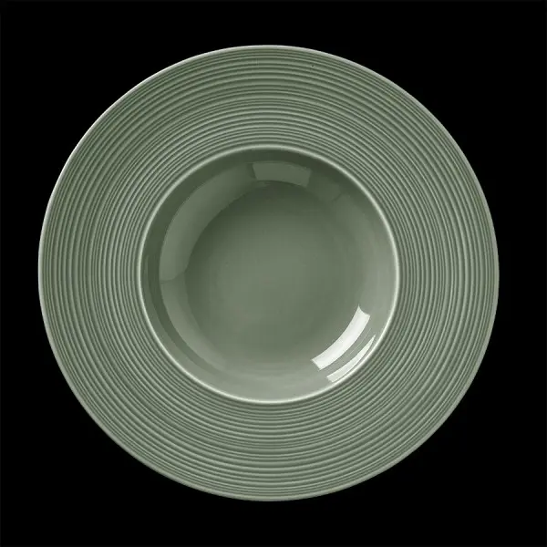 Teller tief 28,5 cm  Fahne Concorde Vollglasur grün 