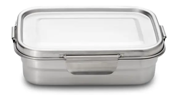 Vesperdose aus Edestahl mit Dichtung und Teiler, tiefe Form 0,75 L