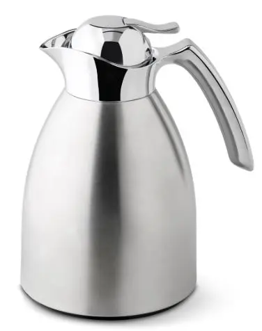 Isolierkanne satiniert Edelstahl / Glas 1,5 L