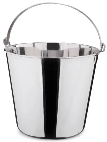 Eimer aus Edelstahl mit Skala 5 L 