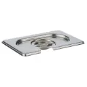 GN Deckel 2/4 mit Löffelaussparung Edelstahl  