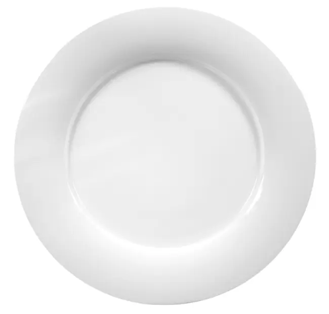 Teller flach 30 cm Fahne Form Savoy weiß Seltmann  