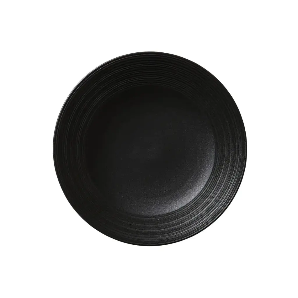 Teller flach Fahne 23cm Concorde Vollglasur schwarz / Noir