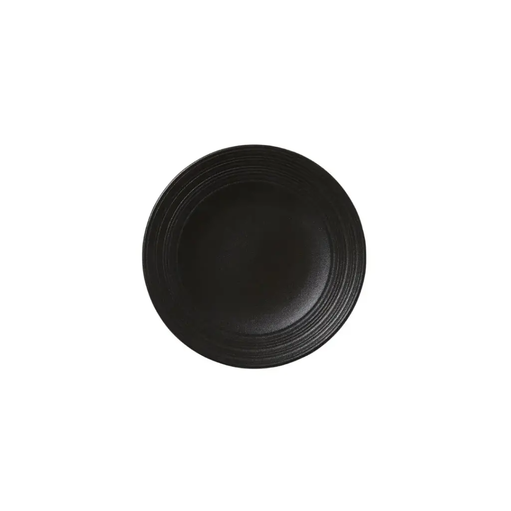 Teller flach Fahne 15.25cm Concorde Vollglasur schwarz / Noir
