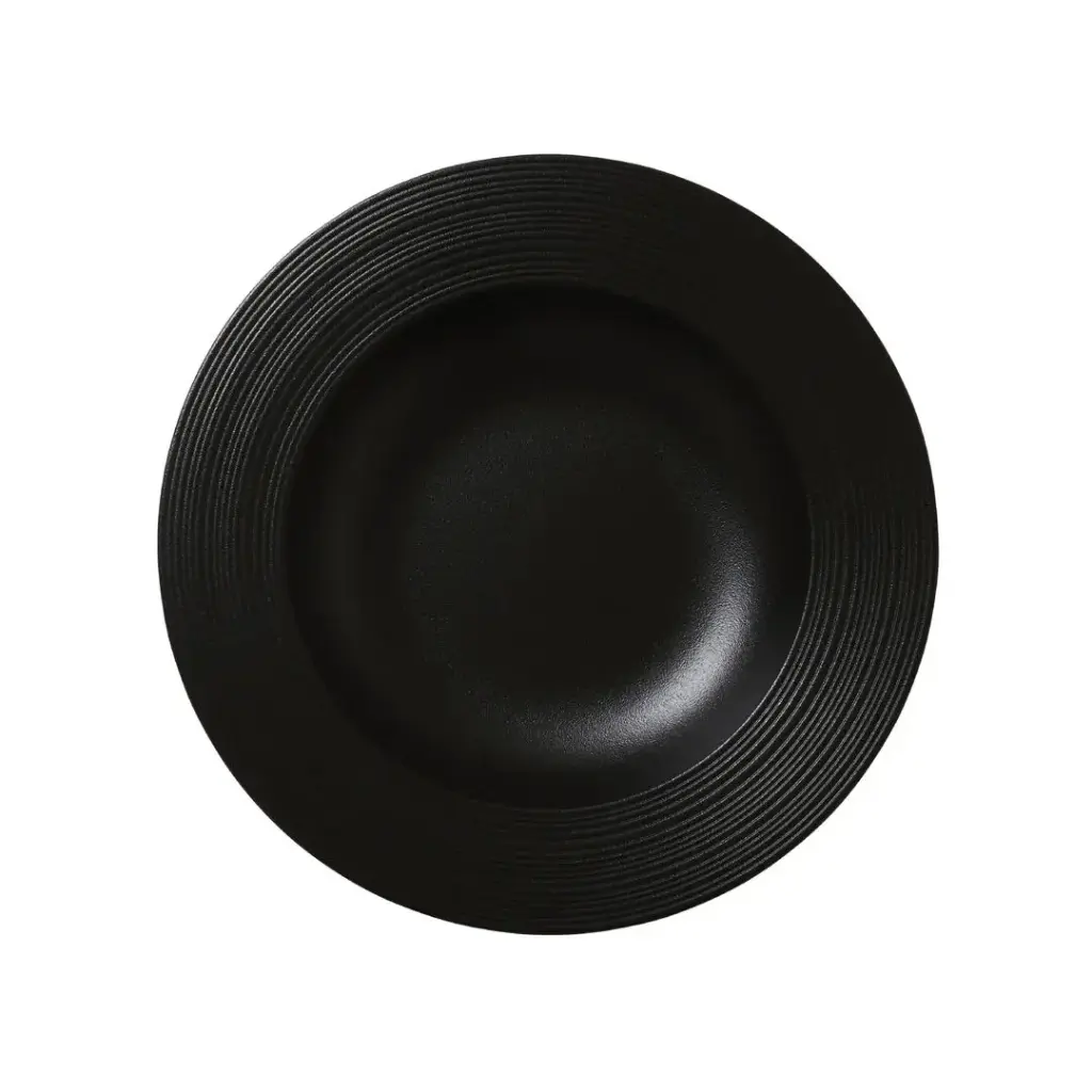 Teller tief Fahne 24cm 31cl Concorde Vollglasur schwarz / Noir