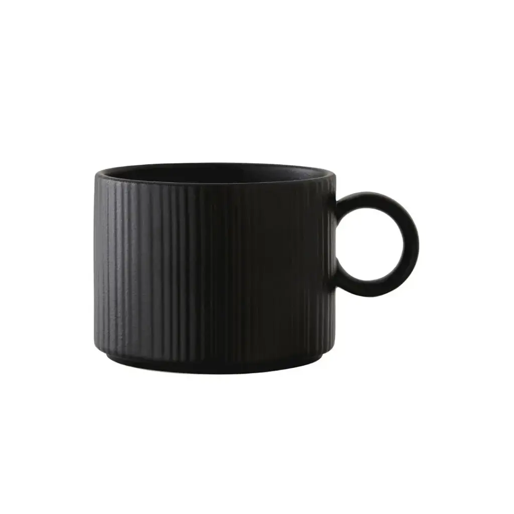 Kaffee Obere 22.75cl stapelbar Concorde Vollglasur schwarz / Noir